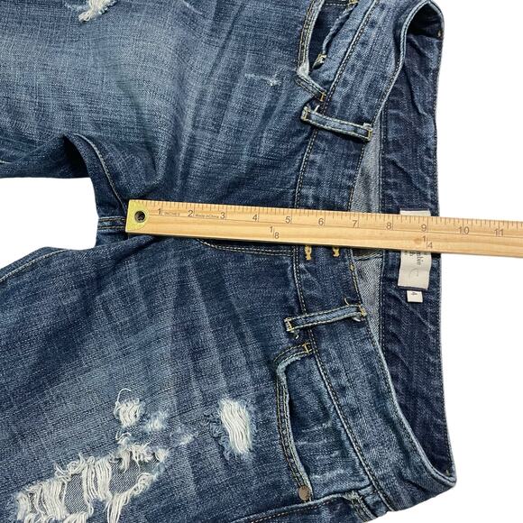 Abercrombie and Fitch Womens Jeans Size 4 Distressed Capri Blue Jeans Dark Wash - Picture 11 of 12